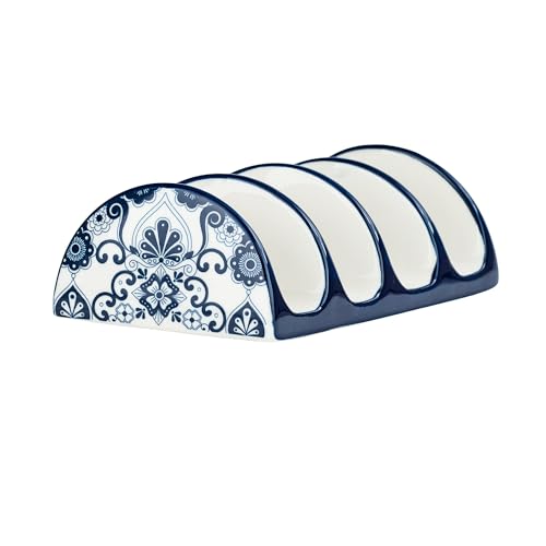 10 Strawberry Street Set of 2 Taco Cradles / Talavera Blue / 1 Serveware Accessories