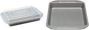Farberware Nonstick Bakeware Baking Pan With Lid/Nonstick Cake Pan, Rectangle - 9 Inch x 13 Inch, Gray & Square - 9 Inch, Gray