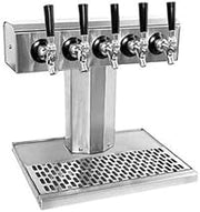 BT-5-PBR - 5-Faucet Brass Glycol Tee Tower w/Drain Pan