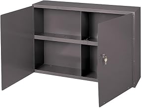 Durham 343-95 Gray Cold Rolled Steel Utility Cabinet with Lock, 33-3/4" Width x 22-1/4" Height x 8-1/2" Depth, 4 Sections