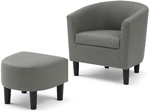 Glory Furniture Salem G00201-C Chair+Ottoman Gray