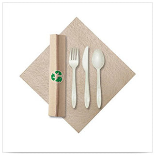 Hoffmaster 119993 Linen-Like Napkin W/Cutlery - 100 / CS