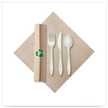 Hoffmaster 119993 Linen-Like Napkin W/Cutlery - 100 / CS