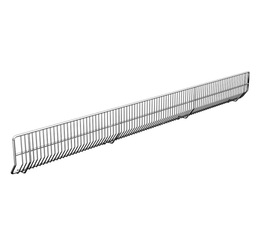 Wire Binning Fronts 48"x 3" BCP Chrome Plated by Lozier – 4' W x 3" H, Alloy Steel, Chrome Plated, Model WBF43.BCP