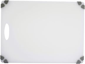 Kratos by Hubert Cutting Board White with Non-Slip Grippers - 15" L x 20" W x 1/2 H