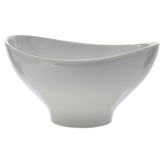 Serving Bowl White Oval 123 oz Curved Melamine - 11 1/2"L x 10 3/8"W x 6 1/2"H by HUBERT – 123.0 ounces, Melamine, White, Model 6512-W
