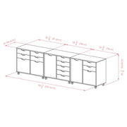 Winsome Black / 4 Doors, 12 Drawers, File Drawer / Transitional Home Office Cabinets