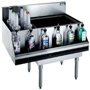 Krowne Metal KR18-M36R-10 Royal 1800 Series Underbar Ice Bin/Cocktail Station & Bottle Well Bin 36"W x 19"D w/ 24"W Built-In 10-Circuit Cold Plate Ice Bin on Right