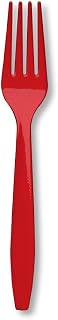 Creative Converting Touch of Color Premium 24 Count Plastic Forks, Classic Red