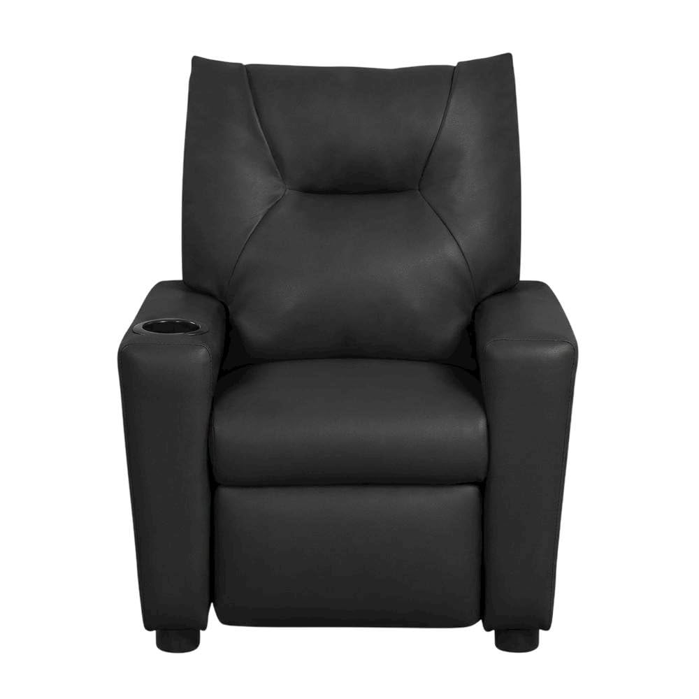 Kids Recliners Black PVC Fabric Perline 23W by Furnifact – PVC Fabric, Wood, Foam, Black