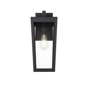 William One Light Outdoor Wall Sconce Black by Lighting Design – Iron, Black