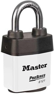 Master Lock Lockout Padlock, White, Steel, 1-1/2 in. W