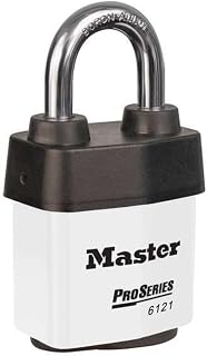 Master Lock Lockout Padlock, White, Steel, 1-1/2 in. W