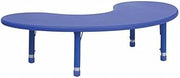 Flash Furniture 35''W x 65''L Half-Moon Blue Plastic Height Adjustable Activity Table