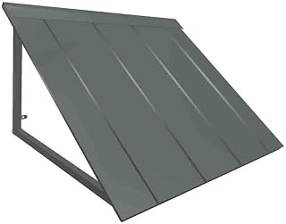 Awntech H22-US-3PTR 3 ft. Houstonian Metal Standing Seam Awning44; Pewter - 44 x 24 x 24 in.