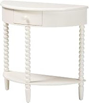 Baxton Studio Raynera Bobbin-Leg Demilune Console Table Half-Moon Accent Table