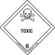 Labelmaster HML27S Toxic Worded Label, Paper, Hazmat, 4" x 4" (Pack of 50)