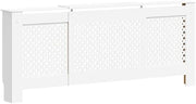 vidaXL Modern White MDF Radiator Cover with Adjustable Length and Storage Space - Ultra Durable Cabinet for Radiator Concealment and Display