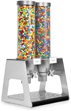 Rosseto EZ535 EZ-SERV Double Container Stainless Steel Table-Top Cereal Dispenser with Acrylic Catch Tray, 2.6-Gallon Capacity, 11.8" Length x 13.38" Width x 26-1/4" Height