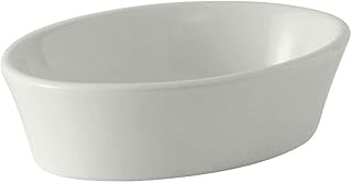 Tuxton BWK-060 Vitrified China Oval Baker, 7 oz, White (Pack of 12),