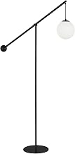 Dainolite Holly 1 Light Floor Lamp - 66" H - Matte Black - Opal White Glass