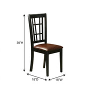 Solid Wood Faux Leather-Upholstered Dining Chairs Set of by Furnifact – Wood, Black, Pack of 2