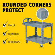 Rubbermaid Commercial Products Gray / Medium / 2-Shelf Service Carts