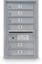 United Visual Products 4C Horizontal Mailbox, 28-1/2"H Single Column 6 Doors