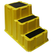 3 Step Nestable Plastic Step Stand - Yellow 25-3/4"W x 42" D x 29" H by Diversified Plastics – 42"L x 25.75"W x 29"H, Polyethylene (PE), Yellow, Model NST-3-14