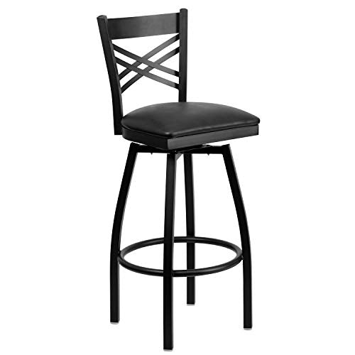 Flash Furniture Black Vinyl Seat/Black Metal Frame / 2 Pack / 1 Barstools