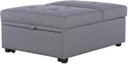 Furnifact Microfiber Sofa Bed with Roll Pillow, Convertible Futon Pull Out Couch Folding Sleeper Small Sofa for Dorm Room, Black
