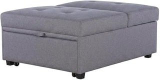 Furnifact Microfiber Sofa Bed with Roll Pillow, Convertible Futon Pull Out Couch Folding Sleeper Small Sofa for Dorm Room, Black