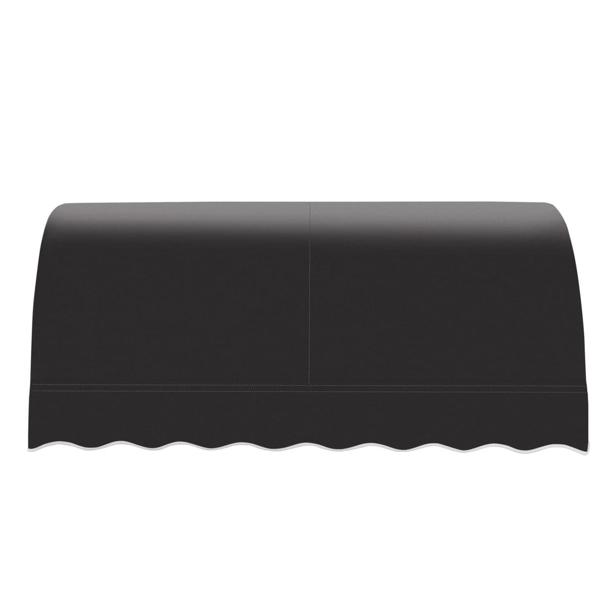 10' Savannah (124.5"-44"-36") Waterfall Closed-Sides Awning by Awntech – 124.5"W x 44"H x 36"D, Acrylic Linen, Black, Model CS33-AMZ-10K