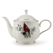 Winter Greetings Gold-Banded Teapot by Lenox – 9-3/4 inches tall, 7-1/2 inches wide, fine_china, ivory, gold, Model 185591052