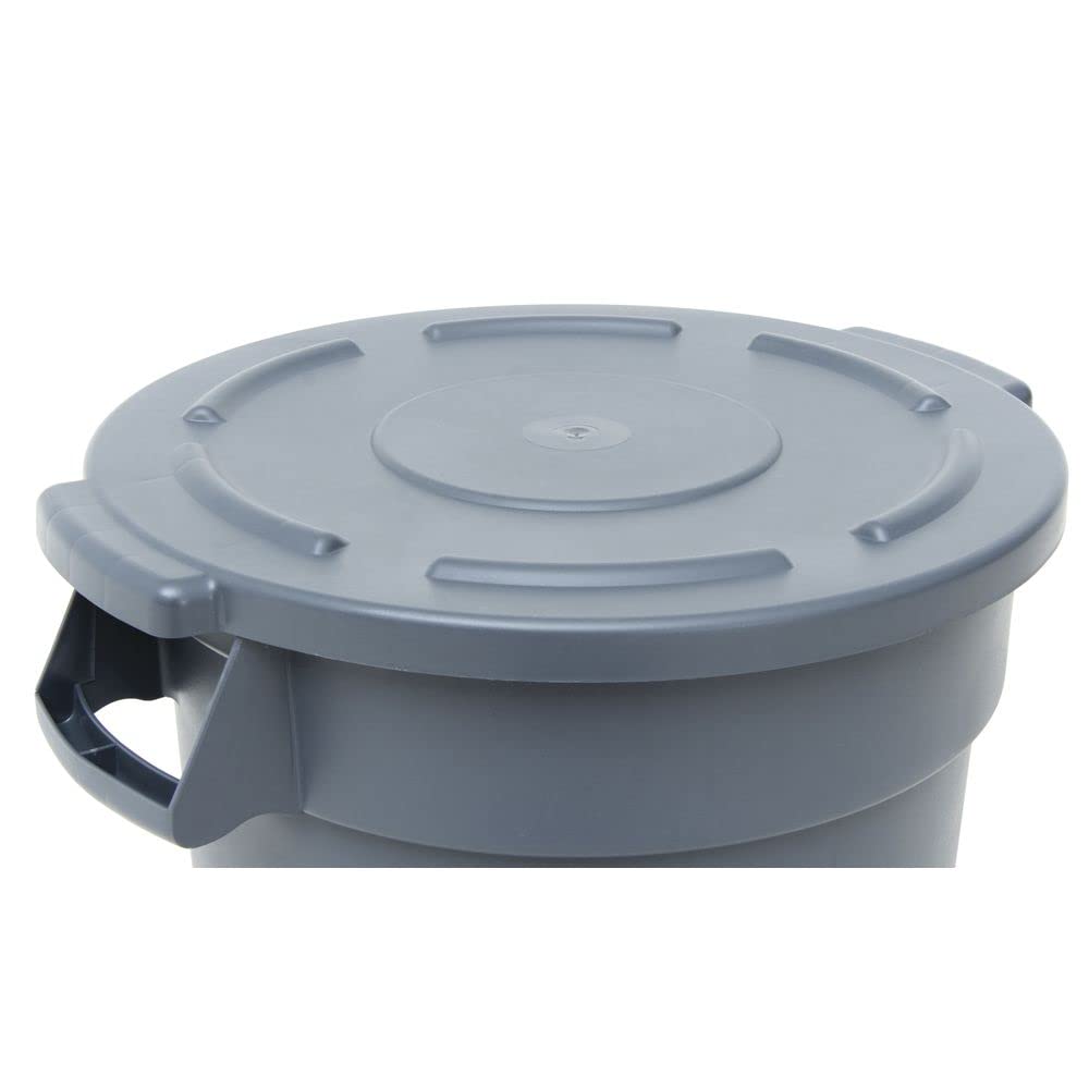 Grey Plastic Flat Lid for 10 gal Trash Receptacles - 15 3/5"Dia x 1"H by HUBERT – 15 3/5"Dia x 1"H, Plastic, Grey, Model GL100203