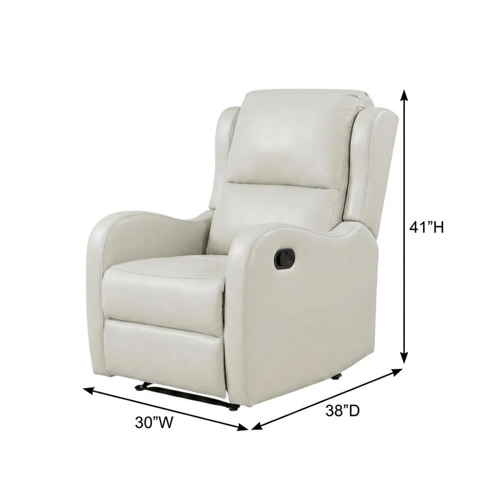 Faux Leather-Upholstered Manual Recliner Chair by Starlight Canyon Home – Faux Leather, Grey