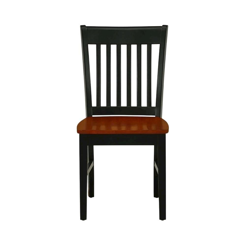 Wooden Dining Chair with Ladder Back by Furnifact – Wood, Black & Cherry, Pack of 2