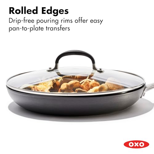 OXO 12" Frying Pan Skillet with Lid / Black / 4.0 cups Skillets