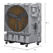 48" Diameter Portable Evaporative Cooler by Global Industrial – Plastic, Gray, Model KT-48
