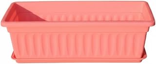 Stackable Rectangular Planters - Colorful, and Space-Saving Garden Pots (Light red)