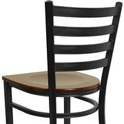 Flash Furniture Mahogany Wood Seat/Black Metal Frame / Set of 1 / Traditional Barstools