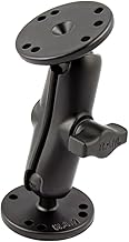 RAM MOUNTS Universal Drill-Down Mount with Medium Arm and Dual AMPS Plates | B Size 1" ball system compatible with phone, GPS and electronic device holders