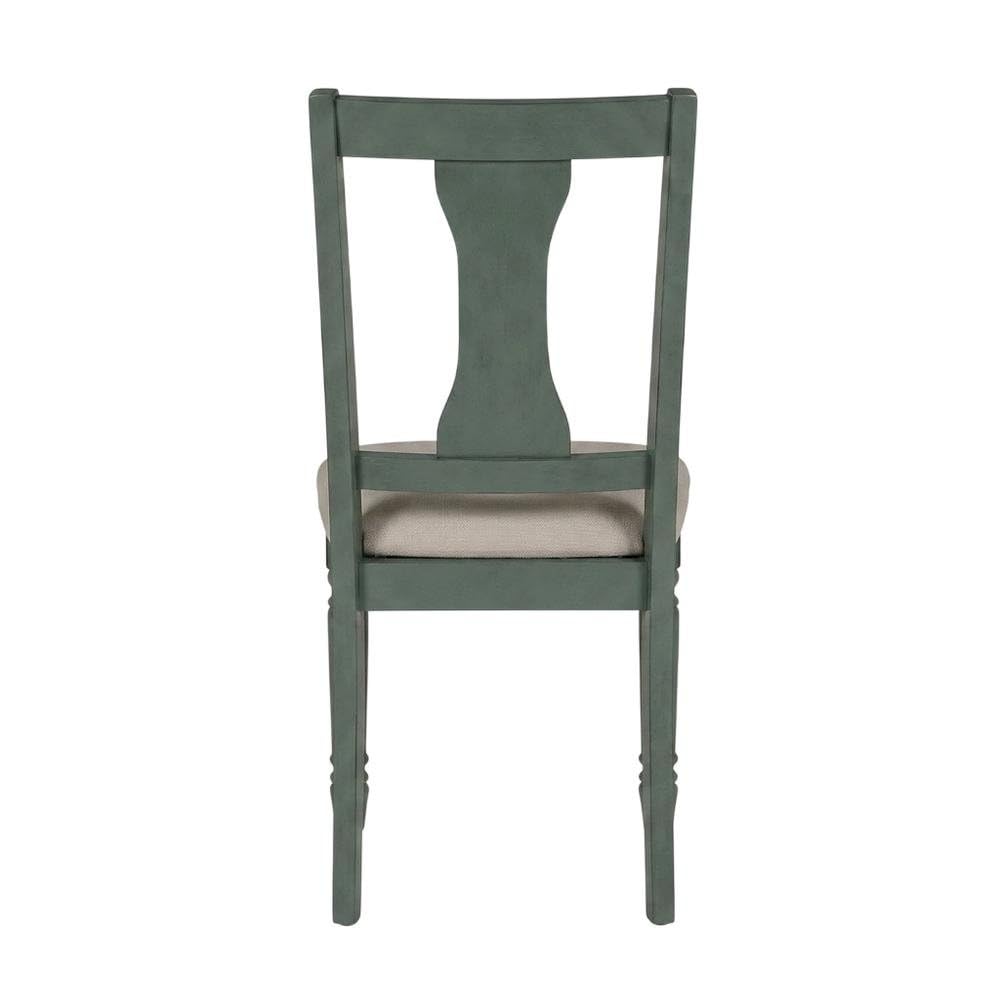 Blue Willow Side Chair Set of 2 with Comfortable Upholstered Seat by Furnifact – Rubberwood,Plywood, Blue, Pack of 2