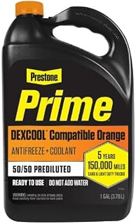 Prestone AF3500 50/50 Prime Orange Compatible Antifreeze and Coolant, 1 Gallon, Pack of 6