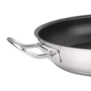 Non Stick Fry Pan by Omcan – 12", Stainless Steel, black and silver, Model 85274