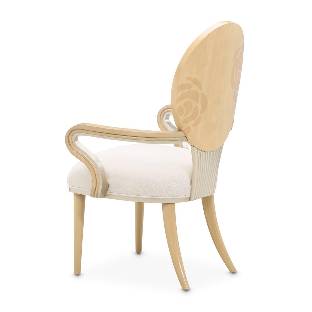 Camellia Field Brown Dining Arm Chair Set of by Michael Amini – Solid; Manufactured Wood, Caramel, Model N9090004-134