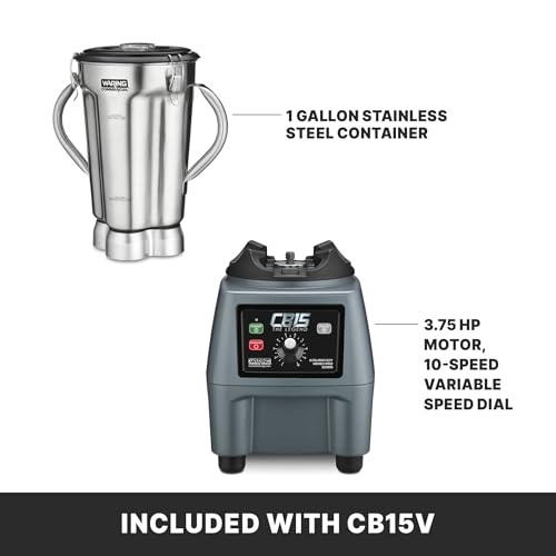 Waring Variable Speed w/Control Dial / Stainless Steel Jar CB15V / 1-Gallon Countertop Blenders