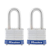Master Lock Silver / 1-1/2" shackle / 2 Pack, Keyed-Alike Keyed Padlocks