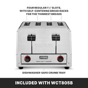 Waring 10.5 x 11.5 x 9 inches / WCT805B / Silver Toasters