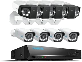 REOLINK PoE Security Camera System, 4X 16MP Outdoor Cameras- Duo 3 PoE with Dual-Lens 180° Diagonal Bundle 4X RLC-811A with 5X Optical Zoom & 1x RLN16-410 (4TB HDD)